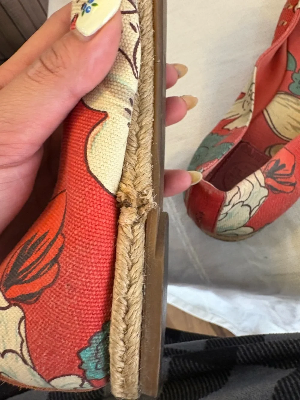 Tory Burch Tasmin floral canvas‎ espadrille flats.